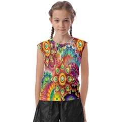 Mandalas Colorful Abstract Ornamental Kids  Raglan Cap Sleeve Tee by artworkshop