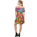 Mandalas Colorful Abstract Ornamental Off Shoulder Chiffon Dress View2