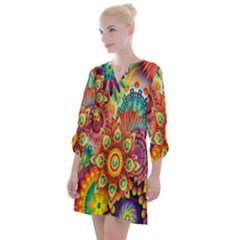 Mandalas Colorful Abstract Ornamental Open Neck Shift Dress by artworkshop