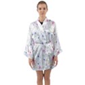 Pattern Flowers Long Sleeve Satin Kimono View1