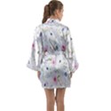 Pattern Flowers Long Sleeve Satin Kimono View2