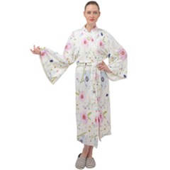 Pattern Flowers Maxi Velour Kimono by artworkshop