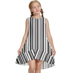 Barcode Pattern Kids  Frill Swing Dress by Sapixe