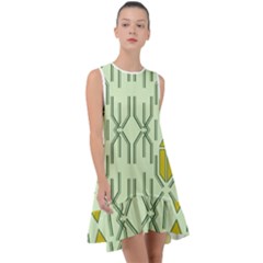 Abstract Pattern Geometric Backgrounds Frill Swing Dress by Eskimos