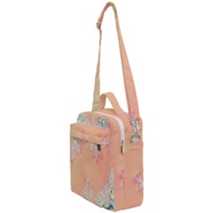 Peach Spring Frost On Flowers Fractal Crossbody Day Bag by Artist4God