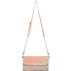 Peach Spring Frost On Flowers Fractal Mini Crossbody Handbag by Artist4God