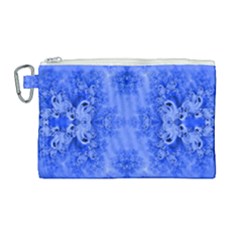 Blue Sky Over The Bluebells Frost Fractal Canvas Cosmetic Bag (large) by Artist4God