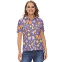 Vector-seamless-pattern-with-butterflies-beetles Women s Short Sleeve Double Pocket Shirt View1