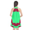 Red and Green Color Block Halter Neckline Chiffon Dress  View2