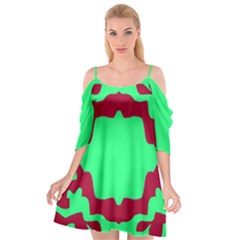 Red And Green Color Block Cutout Spaghetti Strap Chiffon Dress by FunDressesShop