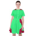 Red and Green Color Block Sailor Dress View1