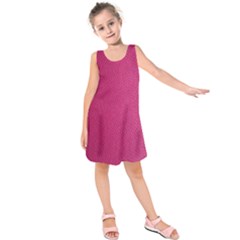 Pink Leather Leather Texture Skin Texture Kids  Sleeveless Dress by artworkshop