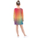 Colorful Rainbow Kids  Long Sleeve Dress View2