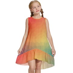 Colorful Rainbow Kids  Frill Swing Dress by artworkshop