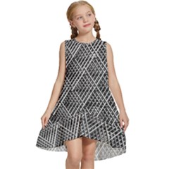 Grid Wire Mesh Stainless Rods Metal Kids  Frill Swing Dress by artworkshop