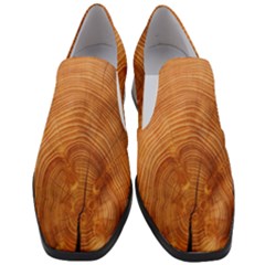 Annual Rings Tree Wood Women Slip On Heel Loafers by artworkshop