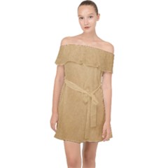 Paper Brown Off Shoulder Chiffon Dress by artworkshop