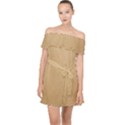 Paper Brown Off Shoulder Chiffon Dress View1