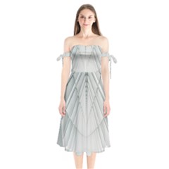 Architecture Building Shoulder Tie Bardot Midi Dress by artworkshop