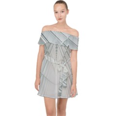 Architecture Building Off Shoulder Chiffon Dress by artworkshop