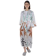 Nature Flora Maxi Satin Kimono by artworkshop