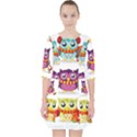 Cartoon-cute-owl-vector Quarter Sleeve Pocket Dress View1