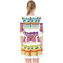 Cartoon-cute-owl-vector Quarter Sleeve Pocket Dress View2