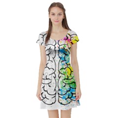 Brain-mind-psychology-idea-drawing Short Sleeve Skater Dress by Jancukart