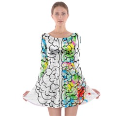 Brain-mind-psychology-idea-drawing Long Sleeve Skater Dress by Jancukart