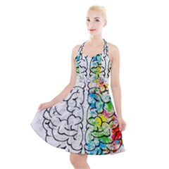 Brain-mind-psychology-idea-drawing Halter Party Swing Dress  by Jancukart