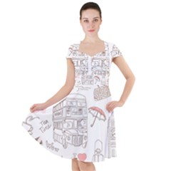 I Love London Drawing Cap Sleeve Midi Dress by Jancukart