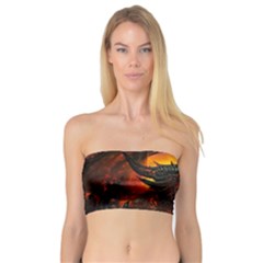 Dragon Fire Fantasy Art Bandeau Top by Jancukart