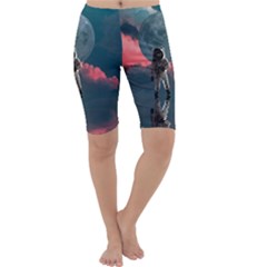 Astronaut-moon-space-nasa-planet Cropped Leggings  by Jancukart