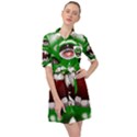 Monster-mask-alien-horror-devil Belted Shirt Dress View1