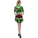 Monster-mask-alien-horror-devil Belted Shirt Dress View2