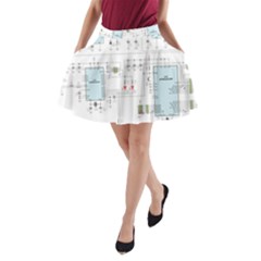 Circuits-electronics-atmel A-line Pocket Skirt by Jancukart