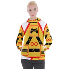 Gamer-geek-video-game-sign-fan Women s Hooded Pullover by Jancukart