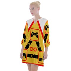 Gamer-geek-video-game-sign-fan Open Neck Shift Dress by Jancukart