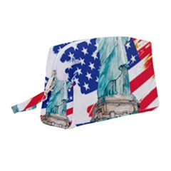 Statue Of Liberty Independence Day Poster Art Wristlet Pouch Bag (medium) by Jancukart