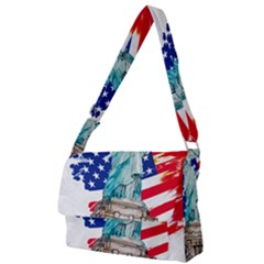 Statue Of Liberty Independence Day Poster Art Full Print Messenger Bag (l) by Jancukart