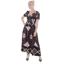 Abstract Pattern Geometric Backgrounds Button Up Short Sleeve Maxi Dress by Eskimos