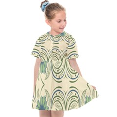 Folk Flowers Print Floral Pattern Ethnic Art Kids  Sailor Dress by Eskimos