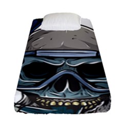 Skull-underwater-diving-skeleton-diving-head Fitted Sheet (single Size) by Jancukart