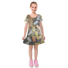 All That Glitters Is Gold  Kids  Short Sleeve Velvet Dress by Hayleyboop