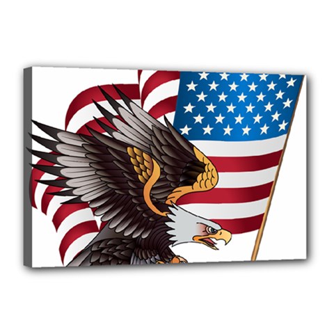 American-eagle- Clip-art Canvas 18  X 12  (stretched) by Jancukart