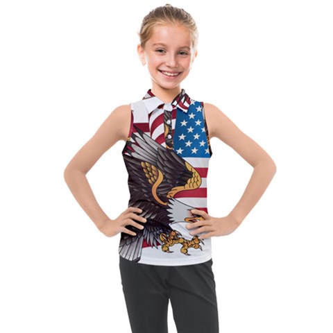 American-eagle- Clip-art Kids  Sleeveless Polo Tee by Jancukart