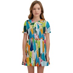 Mosaic Tiles Kids  Sweet Collar Dress by artworkshop