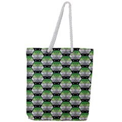 Hackers Town Void Mantis Hexagon Aromantic Pride Flag Full Print Rope Handle Tote (large) by WetdryvacsLair