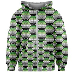 Hackers Town Void Mantis Hexagon Aromantic Pride Flag Kids  Zipper Hoodie Without Drawstring by WetdryvacsLair