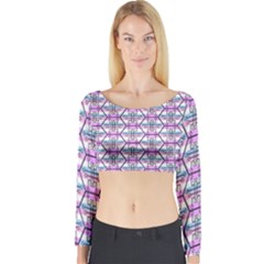 Hackers Town Void Mantis Hexagon Bigender Pride Flag Long Sleeve Crop Top by WetdryvacsLair